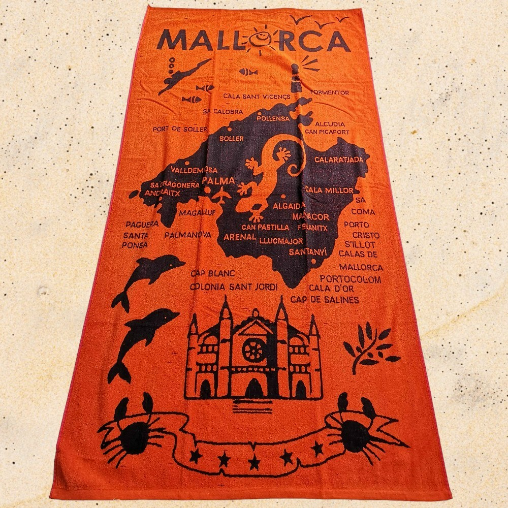 MALLORCA Balearen Insel orange XL Strandtuch Badetuch 90x175 cm