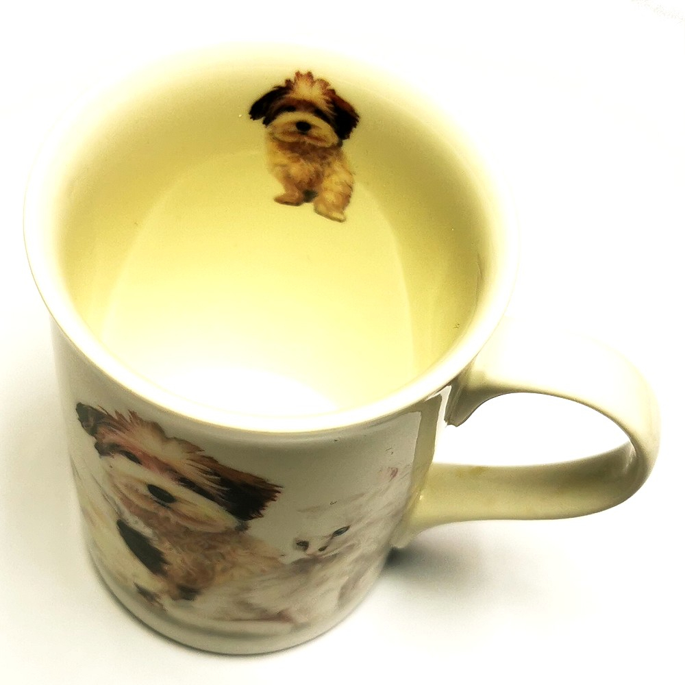 Kaffeetasse Tasse HUNDE & KATZEN weiß Keramik