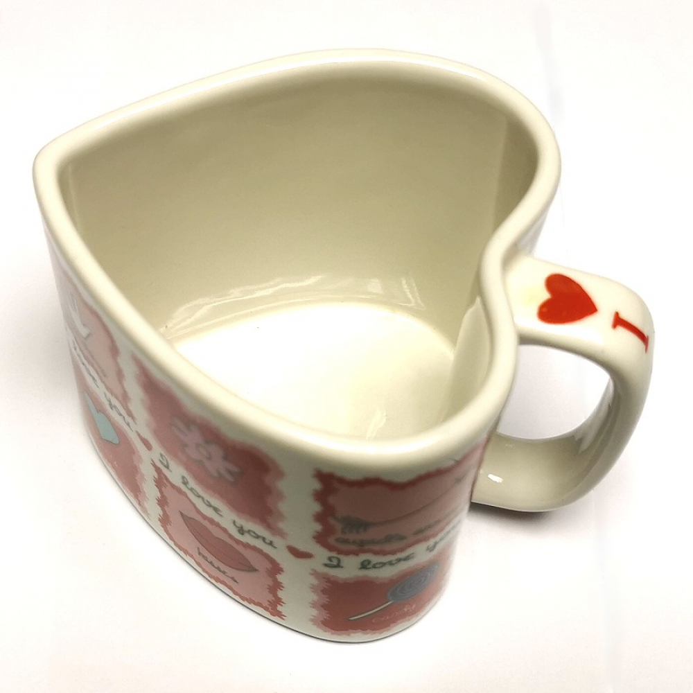 Kaffeetasse Tasse HERZ Form I LOVE YOU Keramik