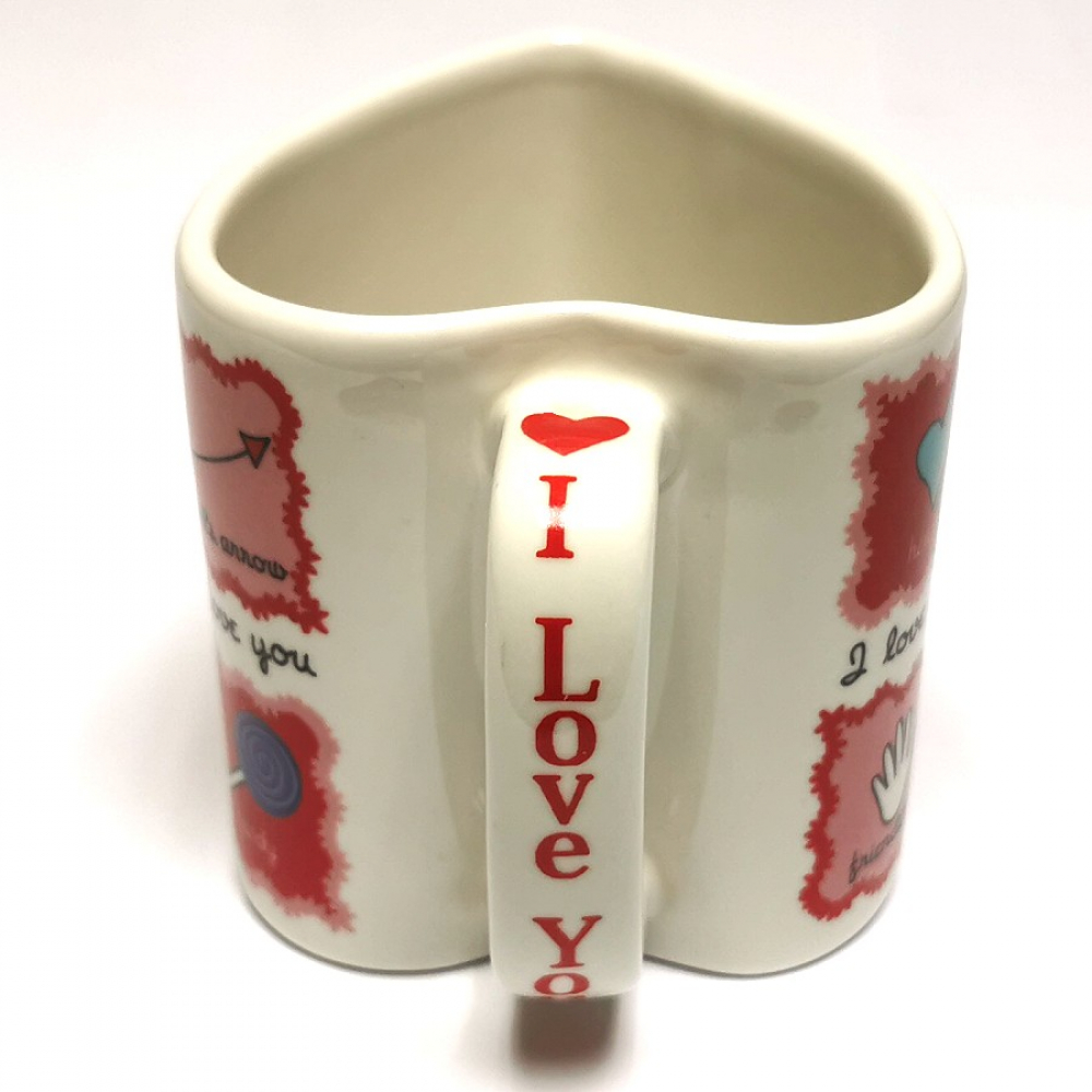 Kaffeetasse Tasse HERZ Form I LOVE YOU Keramik