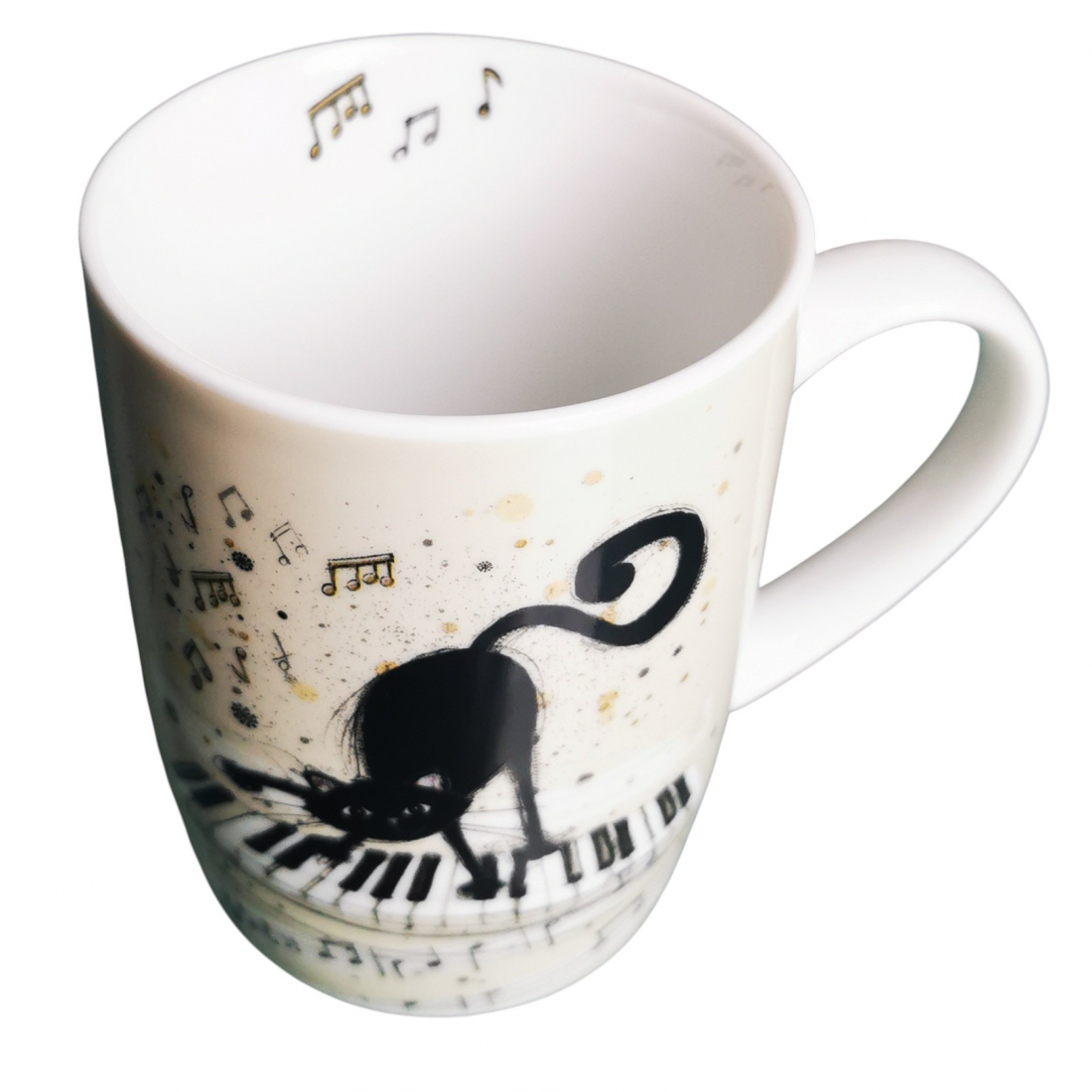 Kaffeetasse Tasse KATZE SPIELT PIANO Klavier Kätzchen Keramik
