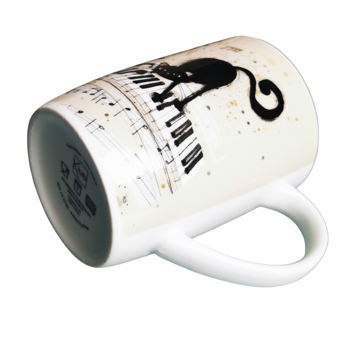 Kaffeetasse Tasse KATZE SPIELT PIANO Klavier Kätzchen Keramik