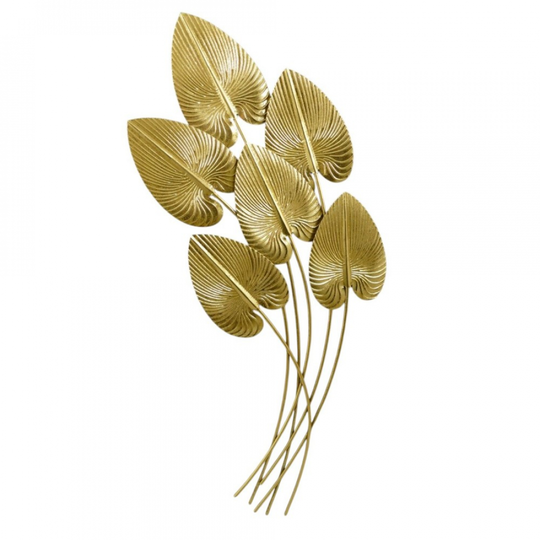 Wanddeko BLÄTTER goldfarben Metall 102 cm