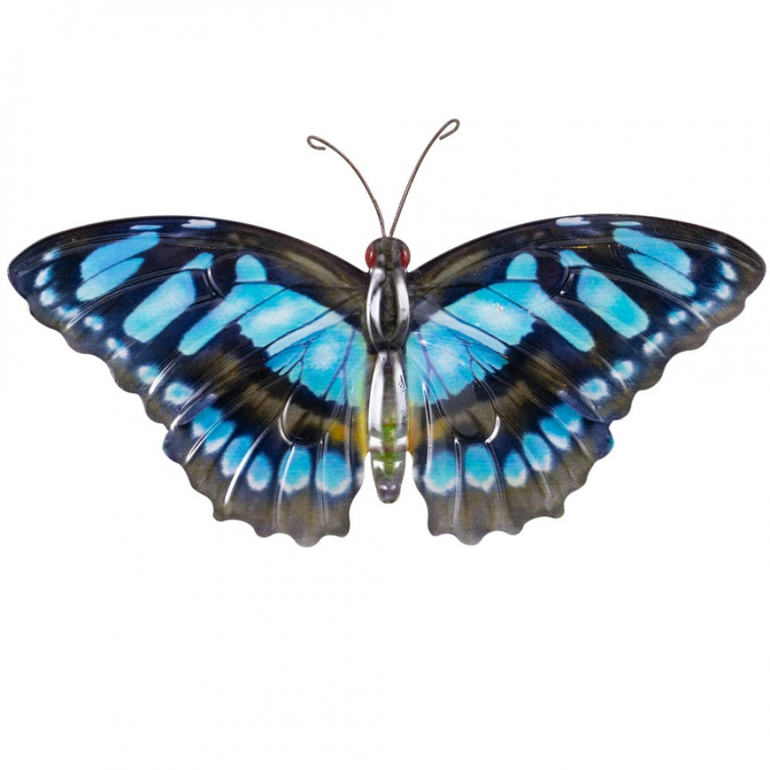 SCHMETTERLING BLAU Metall Wanddekoration für Innen & Außen