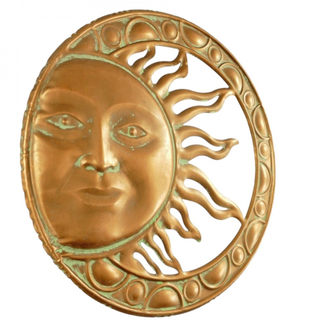 SONNE KUPFER LOOK Ø 51 cm Metall Wanddekoration für Innen & Außen