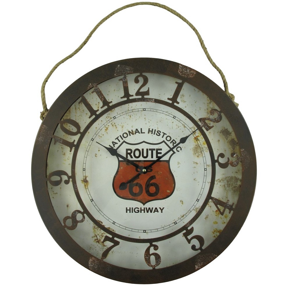 US ROUTE 66 Retro Werkstatt Wanduhr Eisen Vintage Style 50 cm