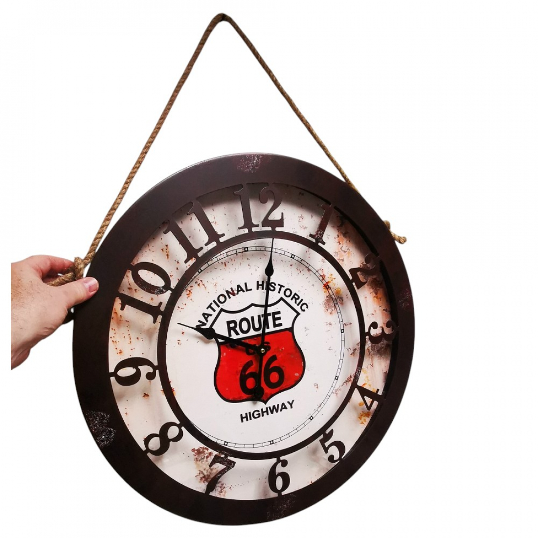 US ROUTE 66 Retro Werkstatt Wanduhr Eisen Vintage Style 50 cm