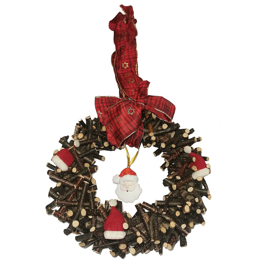 TÜRKRANZ Weidenstöckchen Weiden Kranz Weihnachtsmann Deko