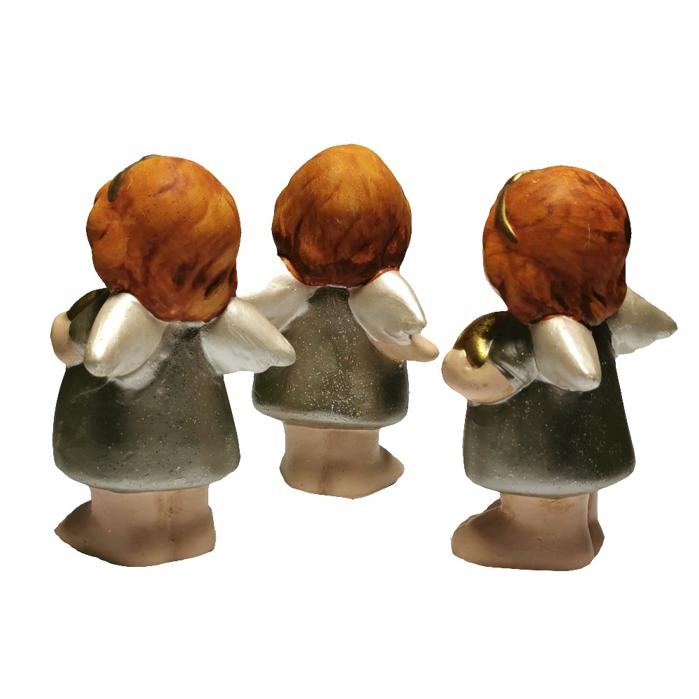 ENGEL TRIO mit Herz und Stern Weihnachten Deko Keramik