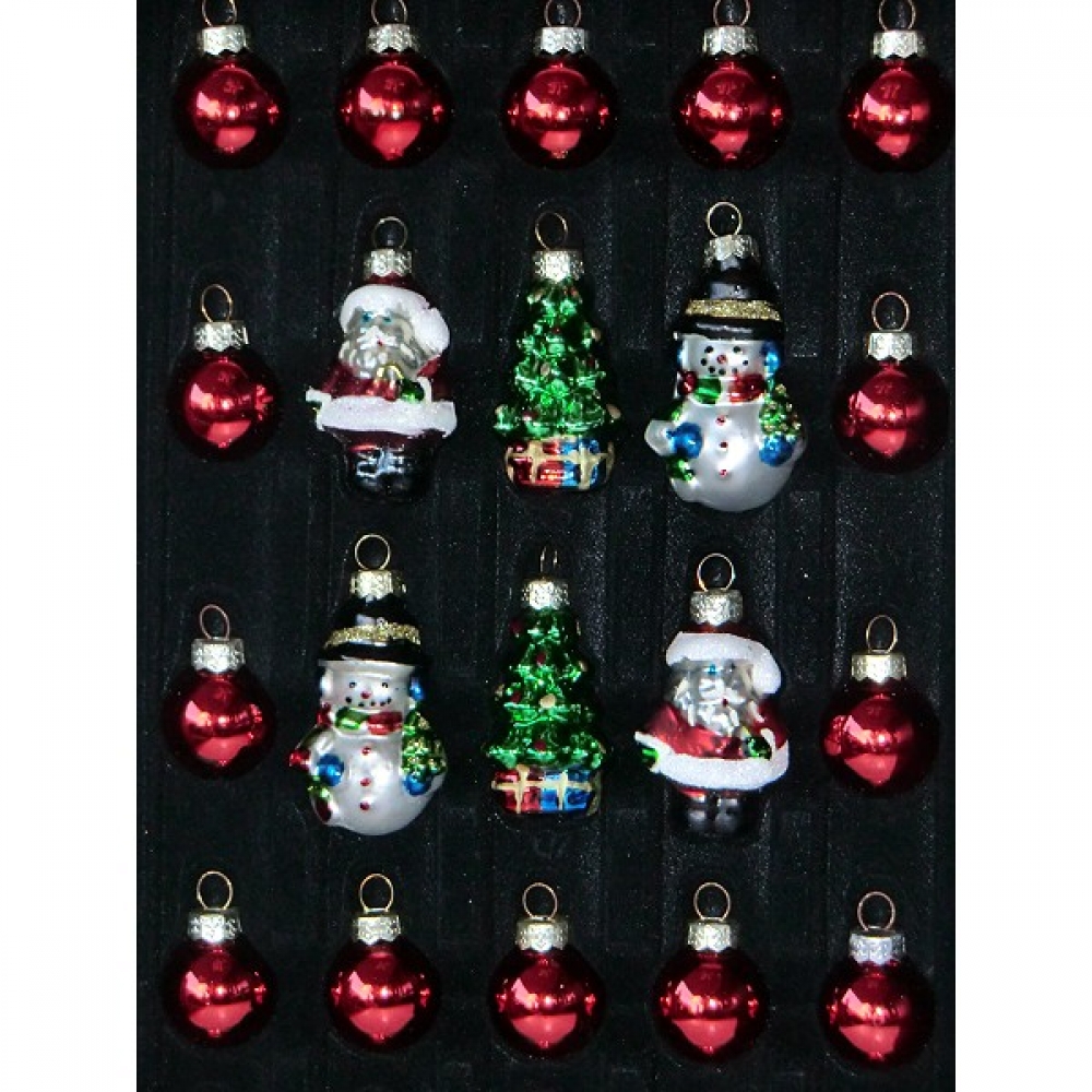Weihnachtsbaum komplett Dekoset 30 Glasanhänger & Baum 47 cm