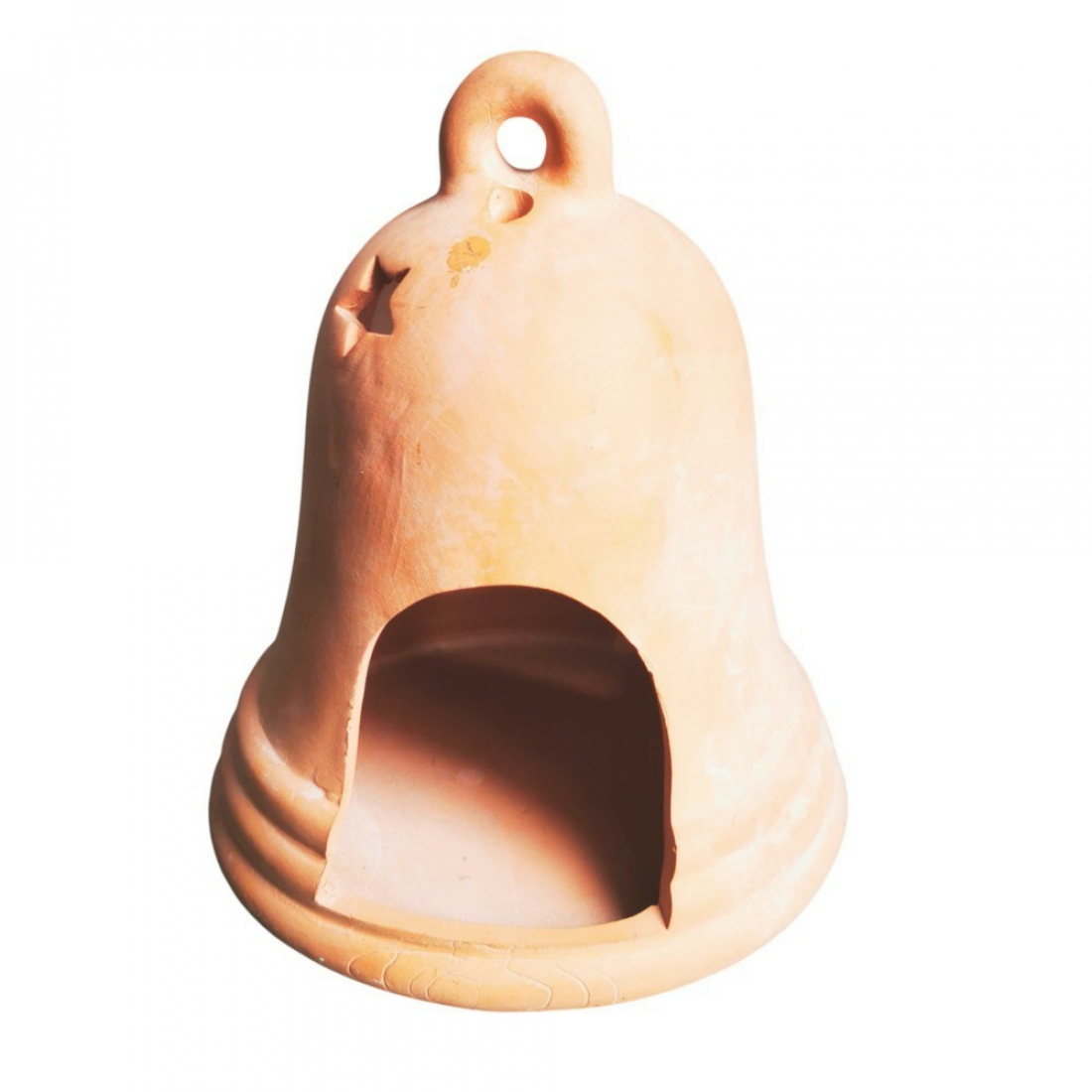 Teelichthalter „Engelsglocke“ aus Terrakotta matte Optik, Weihnachtsdeko