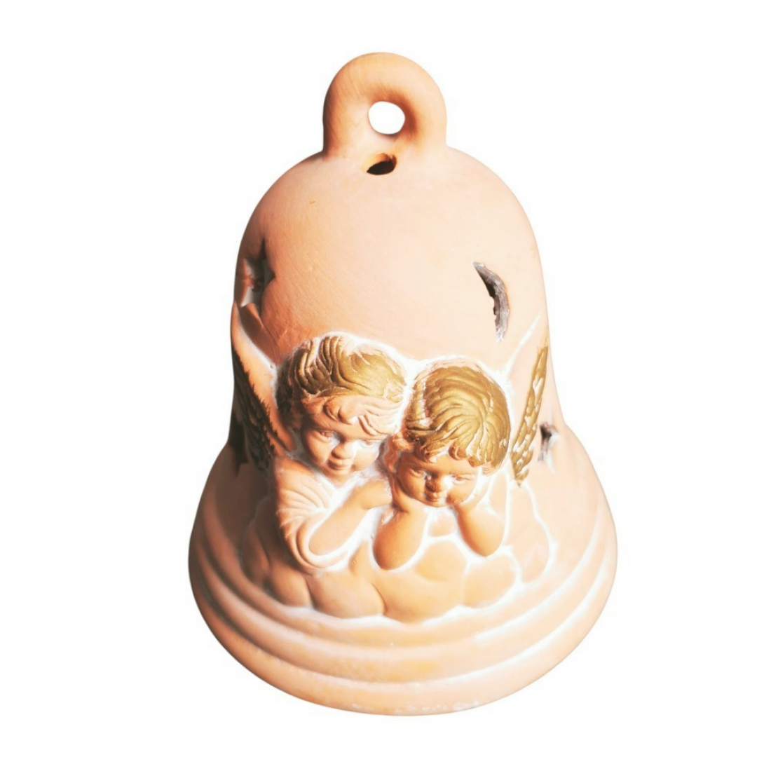 Teelichthalter „Engelsglocke“ aus Terrakotta matte Optik, Weihnachtsdeko