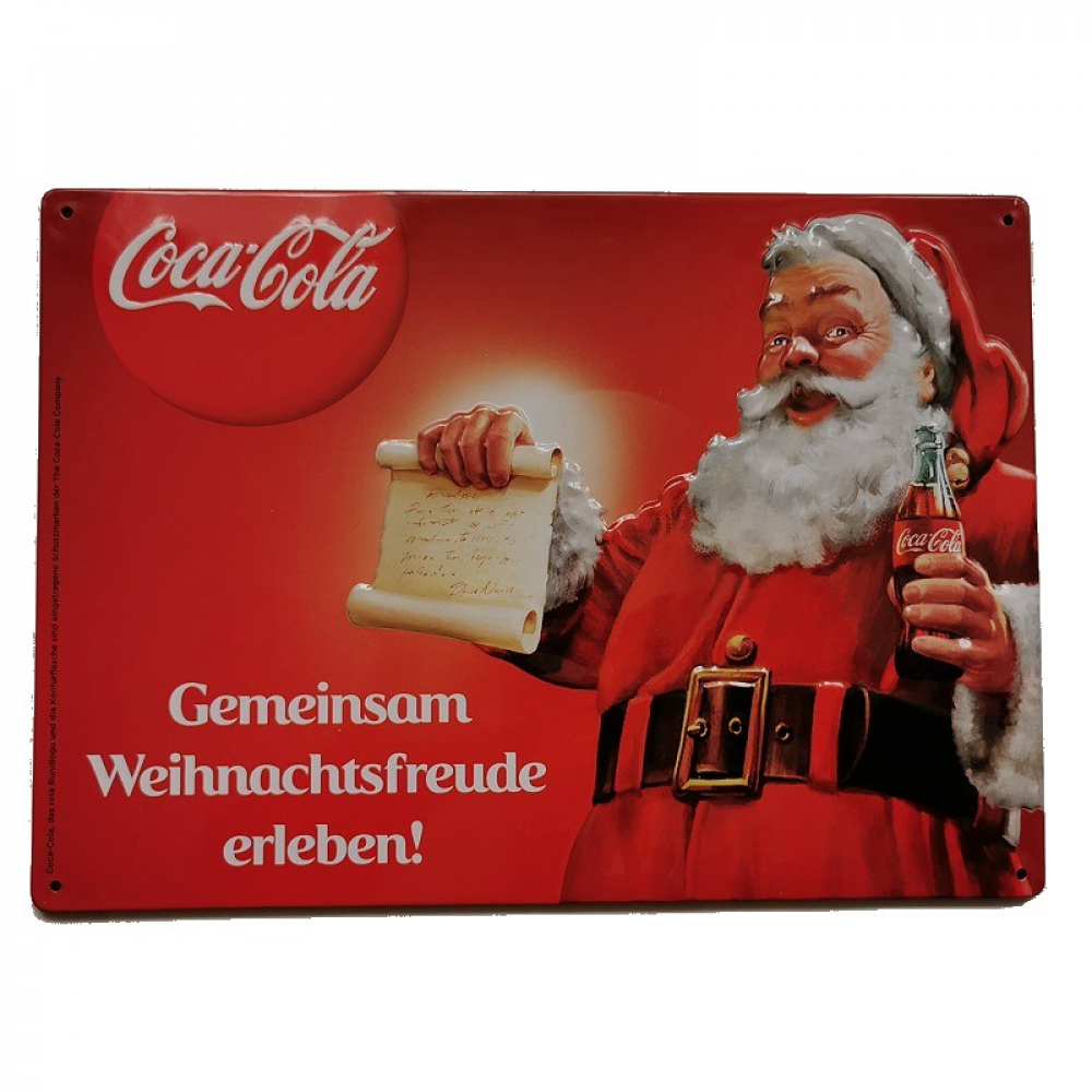 COCA-COLA® Weihnachtsmann Weihnachten Blechschild 30x21 cm