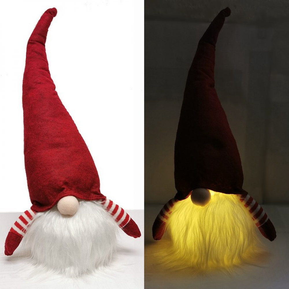 WICHTEL Weihnachtswichtel Zwerg Gnom mit LED Licht 47 cm