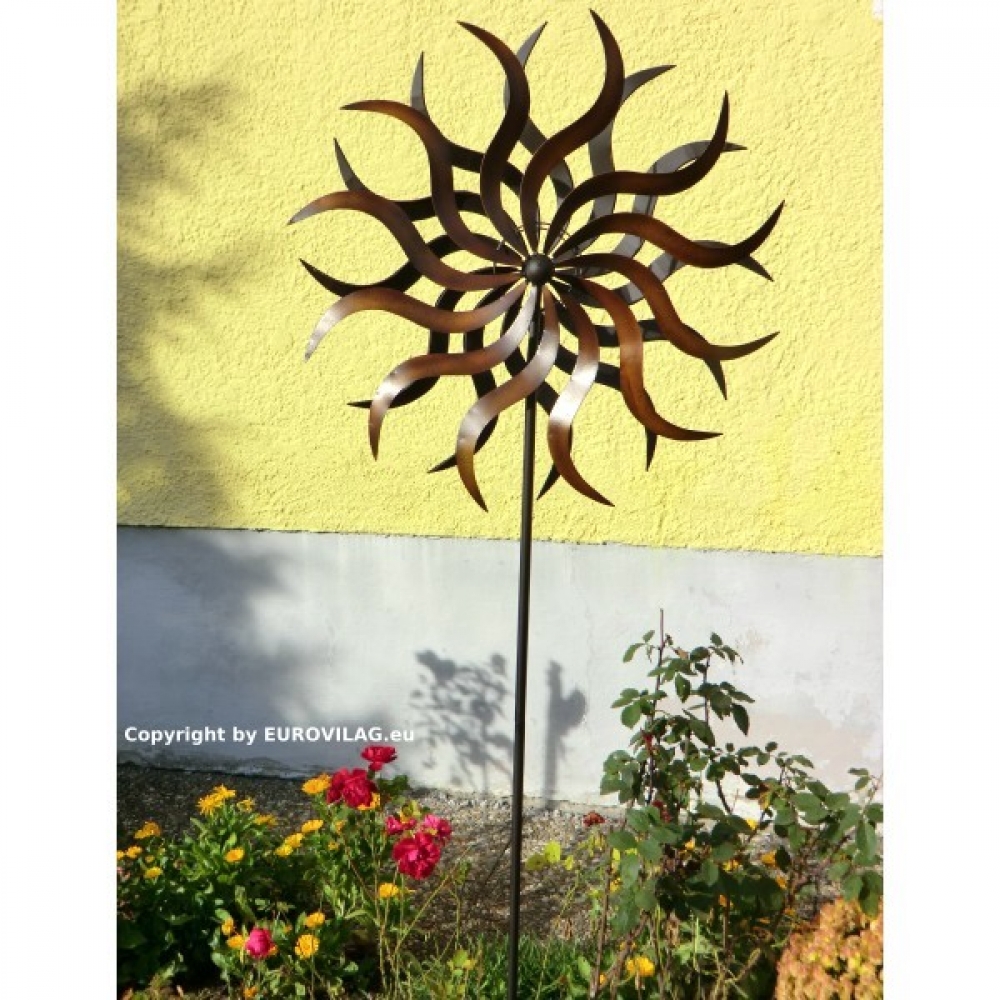 JULIA großes METALL Windrad Windspiel Gartenstecker Höhe 185 cm Ø 57 cm