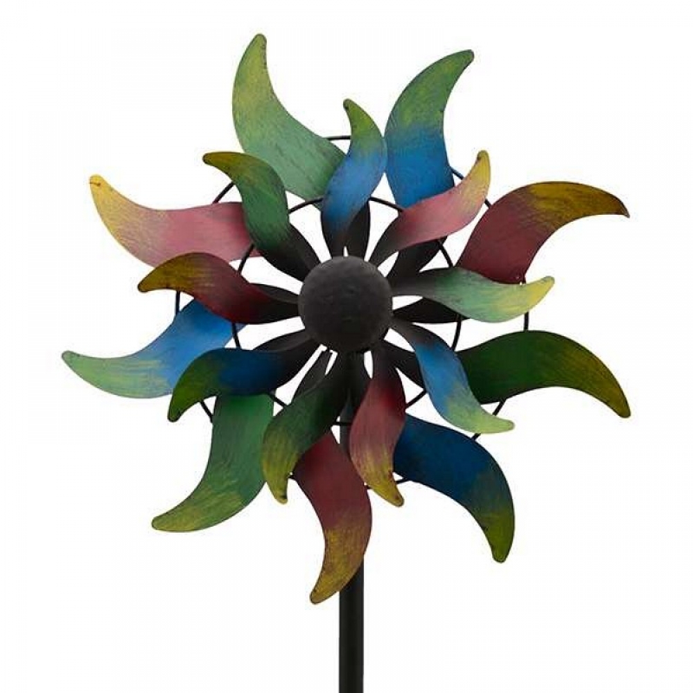 LUNA MEGA großes Windrad Windspiel Sonne Metall 167,5 cm Ø 36 cm