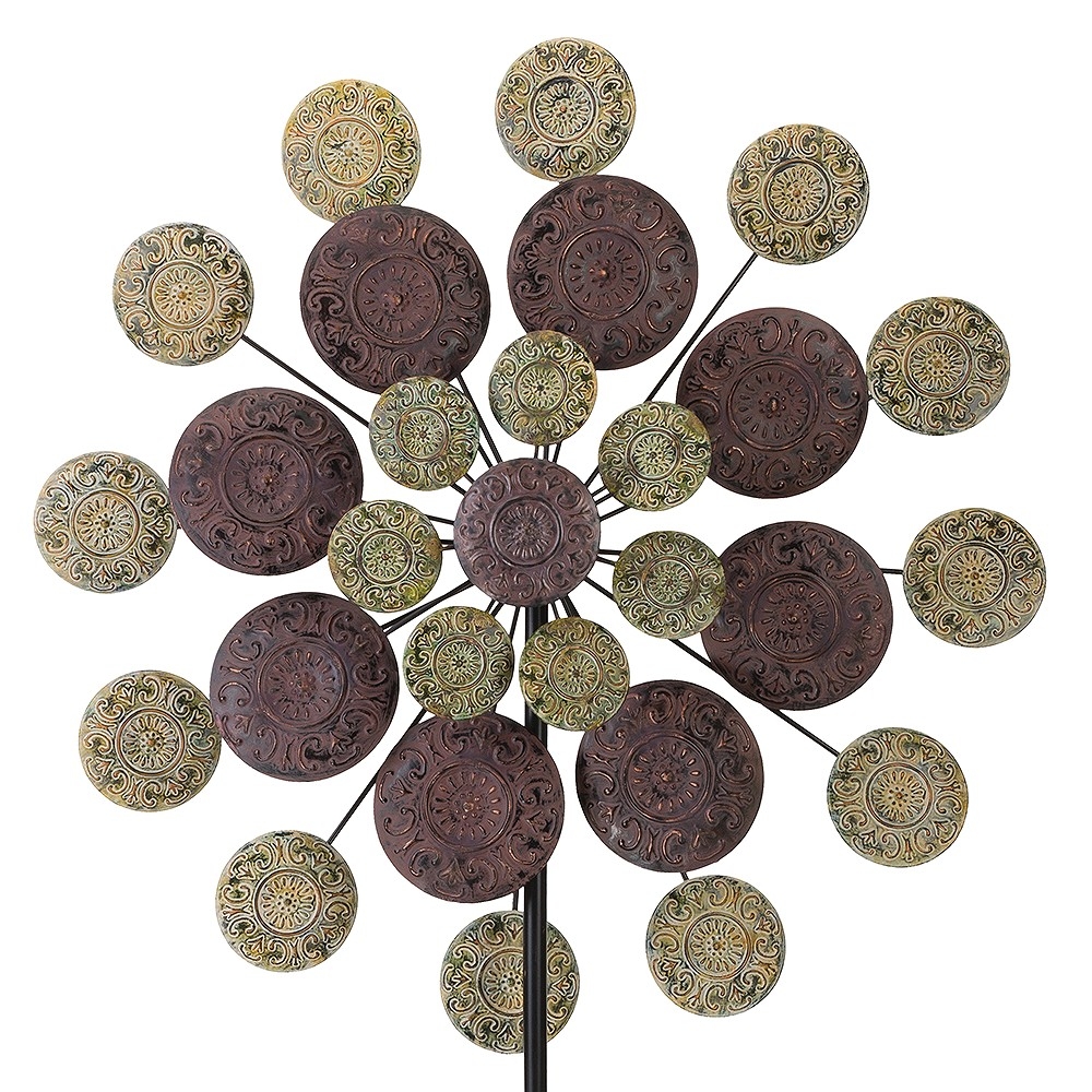 MEGA COLOR MEDALLION Windrad Windspiel Metall 197 cm Ø 81 cm RIESIG!