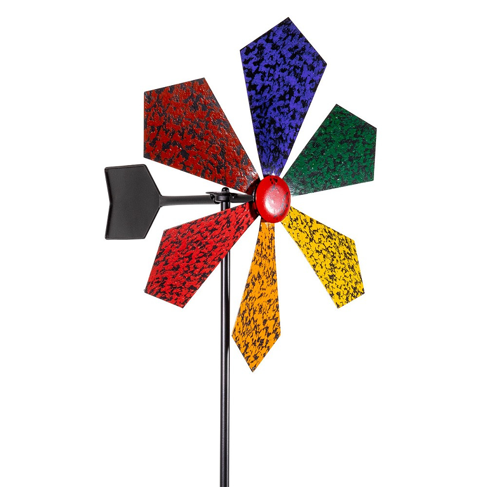 MÜHLE COLOR buntes Windrad Windspiel Metall 118 cm Ø 34 cm