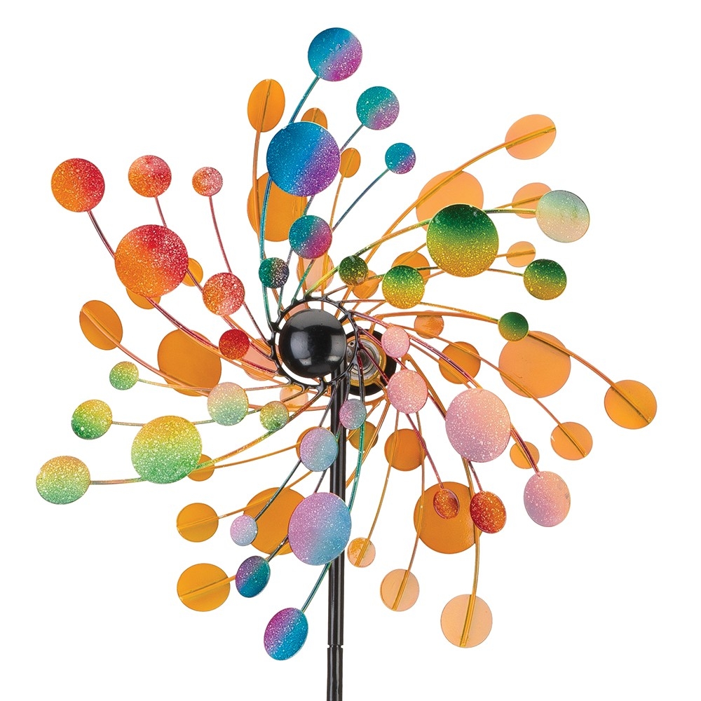MEGA COLOR KONFETTI Windrad Windspiel Metall 175 cm Ø 48 cm