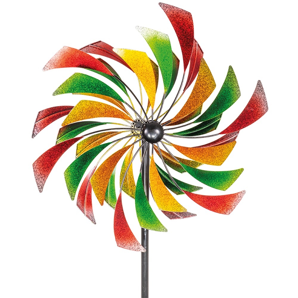PAD großes XL Windrad Windspiel Blume Metall 195 cm Ø 60 cm