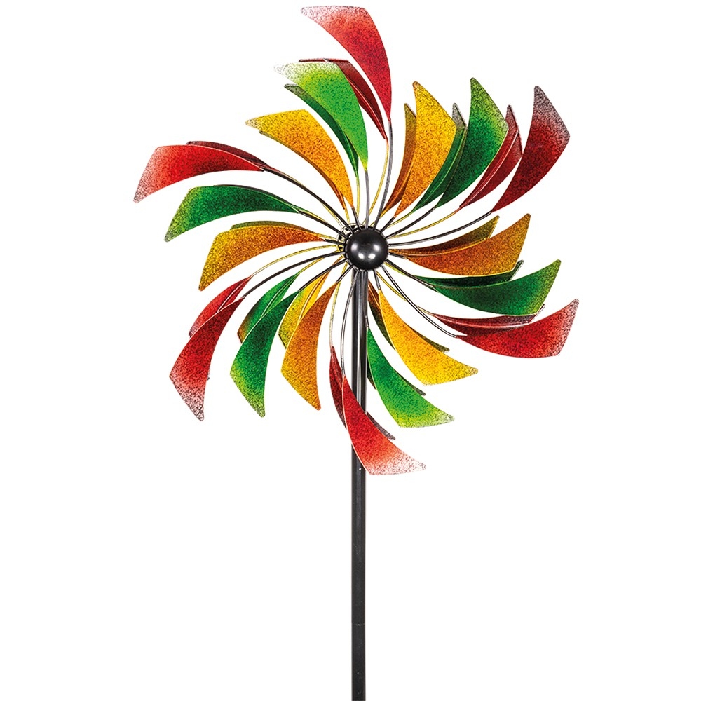 PAD großes XL Windrad Windspiel Blume Metall 195 cm Ø 60 cm