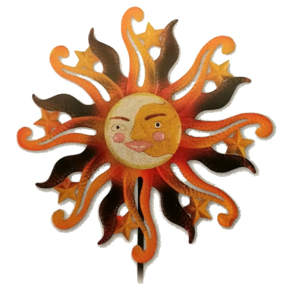 SONNE HERBST großes Windrad Windspiel Metall 160 cm Ø 55 cm