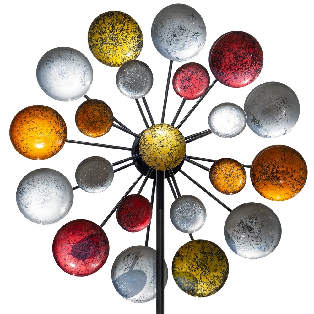 MEGA COLOR POINT Windrad Windspiel Metall 178 cm Ø 48 cm / 31 cm
