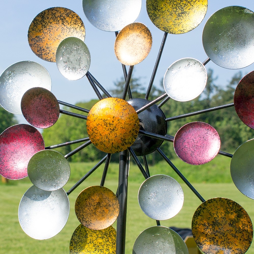 MEGA COLOR POINT Windrad Windspiel Metall 178 cm Ø 48 cm / 31 cm