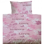SUMMER LOVE Sommerliebe rosa pink Bettwäsche Mikrofaser 135x200 cm
