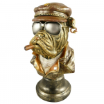 Deko Figur Büste ROCKER HUND Französische Bulldogge 34 cm