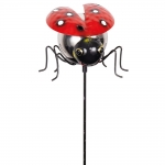 Gartenstecker MARIENKÄFER Edelstahl Kugel Gartendeko Metall
