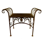 Gartenhocker AMELIE Antik Look BRAUN Eisenstuhl Hocker