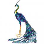 VOGEL STOLZER PFAU Metall Deko Gartenfigur Dekofigur 74 cm