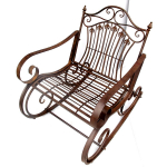 Gartenstuhl AMELIE Antik Look BRAUN Eisenstuhl Schaukelstuhl