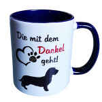 Kaffeetasse Tasse DIE MIT DEM DACKEL GEHT Hund Design Keramik