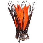TULIP ORANGE Tischlampe BALI LAMPE handgefertigt 40 cm