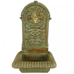 Wandbrunnen WASCHBECKEN Gusseisen GARTENBRUNNEN Ausgussbecken GRÜN