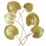 Wanddeko BLÄTTER goldfarben Metall 60 cm