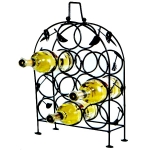 WEINREGAL klassisch BLÄTTERRANKE Metall schwarz für bis zu 10 Flaschen