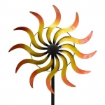 CAROLINE großes Windrad Windspiel Sonne Metall 169 cm Ø 42 cm